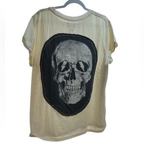 SKULL graphic tee upcycled custom original ONE OF A KIND creation